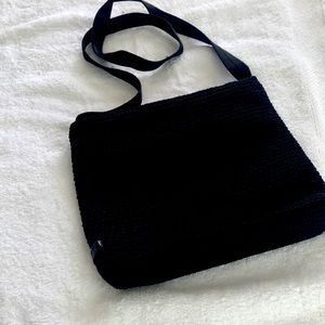The Sak Crochet Boho Shoulder Bag Black in excellent condition